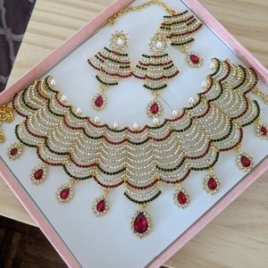 ✨🔥 Statement Necklace Set with Pearls and Stones